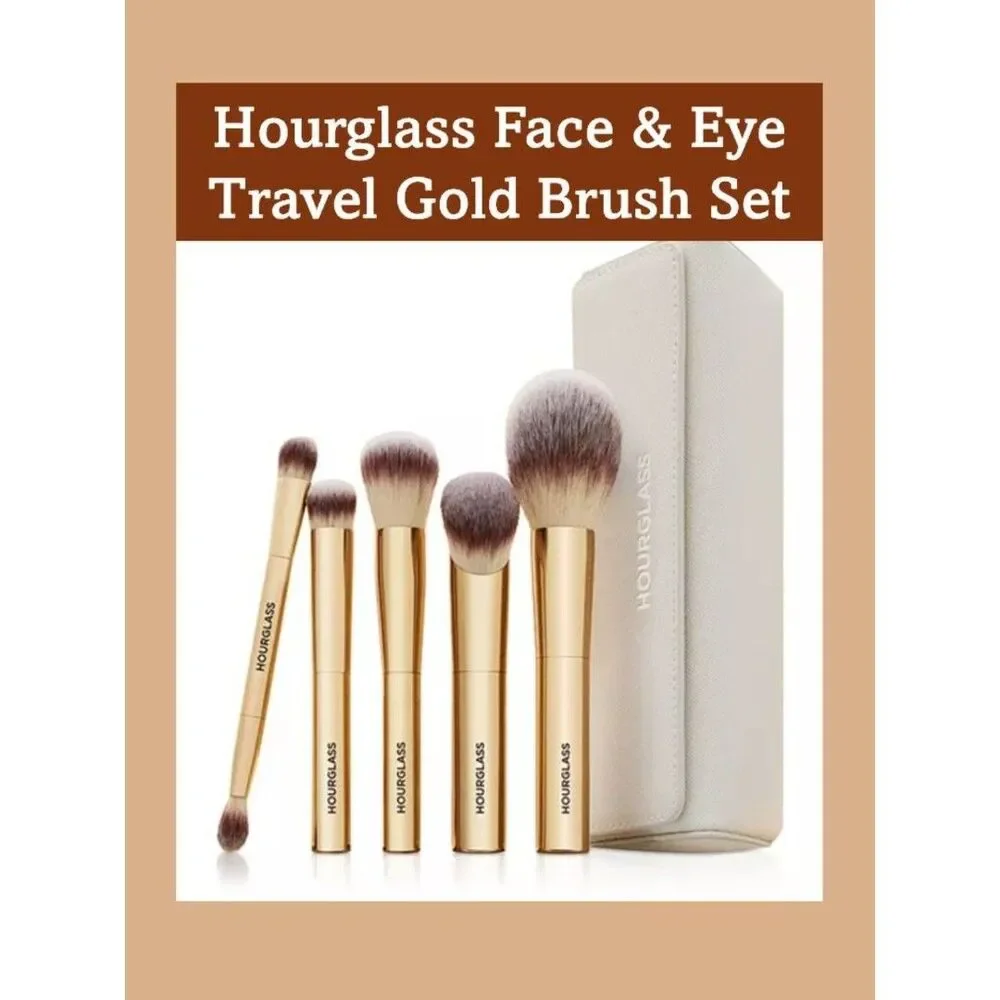Hourglass Face & Eye Travel Gold Brush Limited Ed. 5pc Set with Case